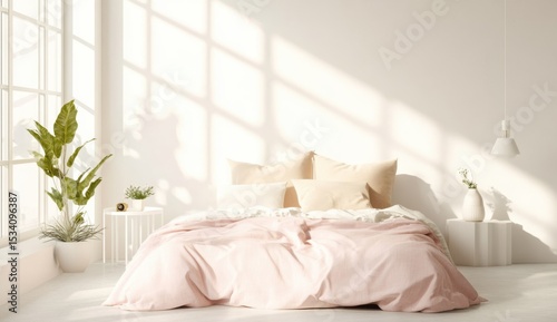 Cozy and Charming Bedroom Interior with an Unmade Bed