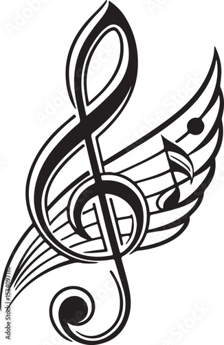 treble clef on white background