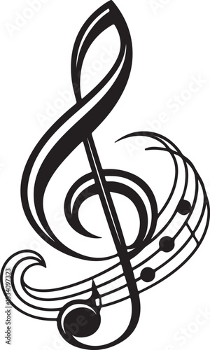 treble clef vector illustration