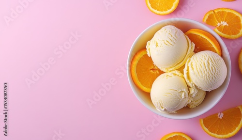 Ice Cream Scoops on a Soft Pink Background Perfect for Summer Vibes