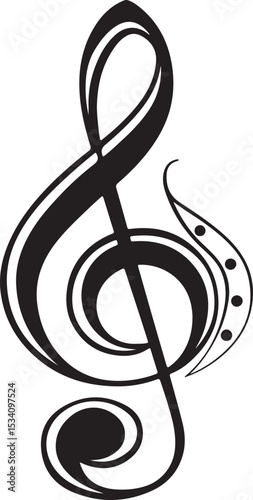 treble clef on white