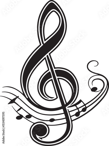 treble clef vector illustration