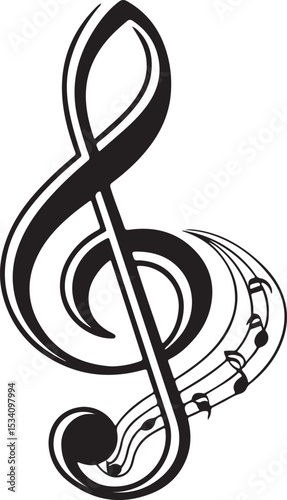 treble clef vector illustration