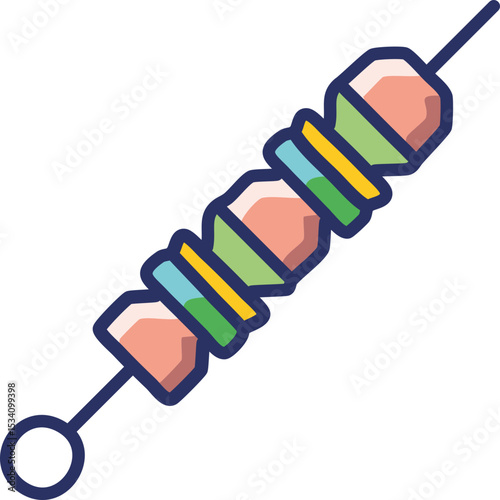 Icône de brochette BBQ minimaliste