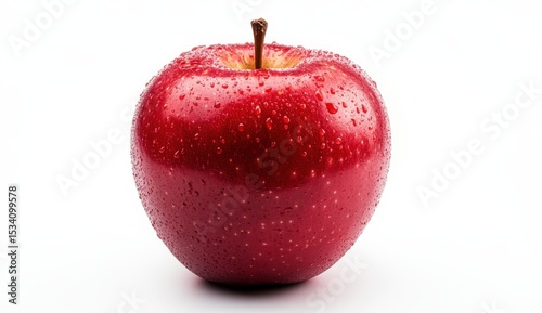 Isolated whole red and pink apple with leaf
