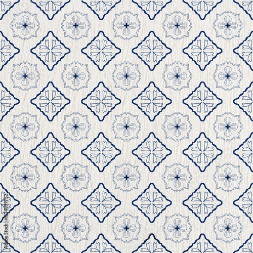 Fototapeta Naklejka Na Ścianę i Meble -  seamless pattern with geometric shapes and flowers 