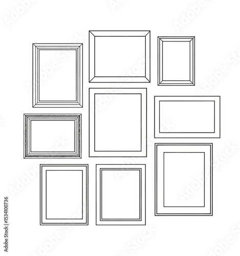 Asymmetrical Gallery Wall with Various Frames and Empty Spaces