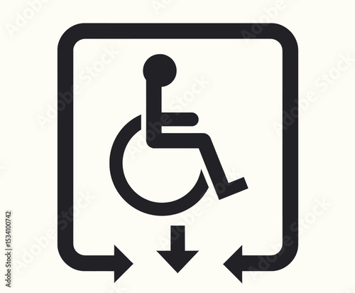 Accessible Elevator Icon with Directional Arrows