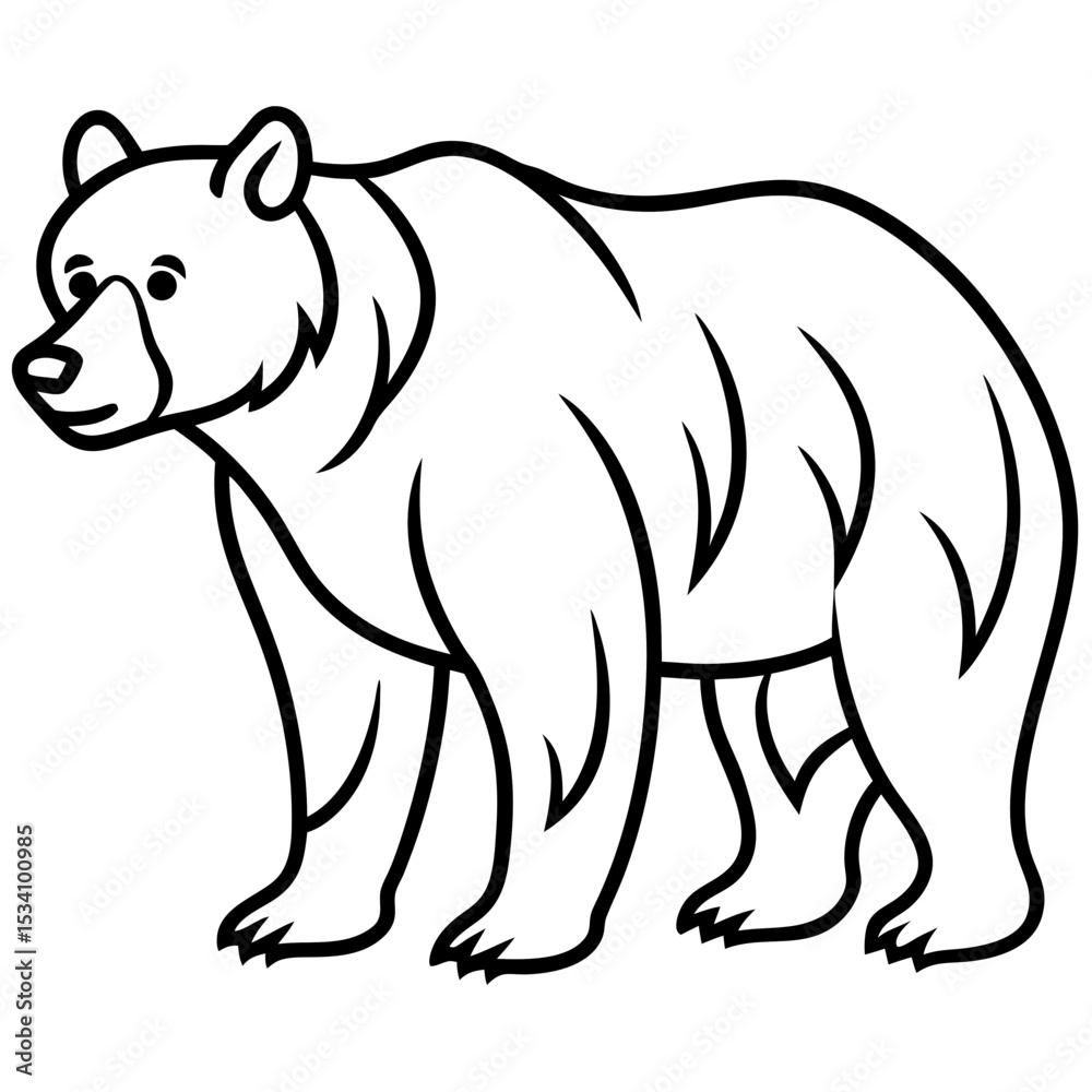 Obraz premium Grizzly Graph line art vector 