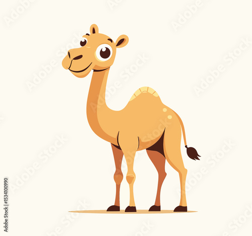 Cartoon Camel in Desert with Playful Expression