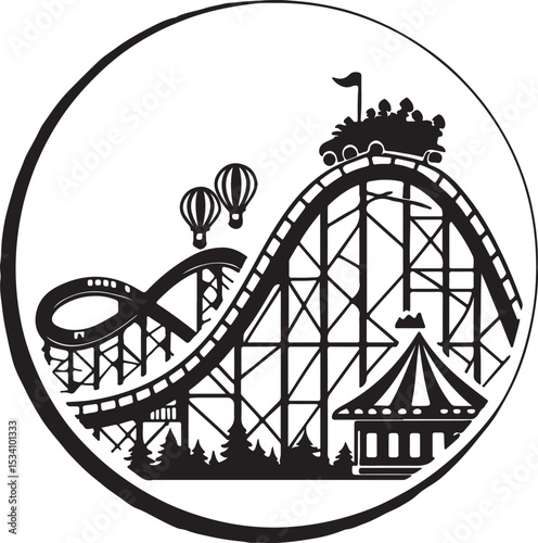 vector illustration of a ferris wheel