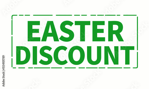 Green Easter Discount Label, Promoting Sales with Festive Cheer