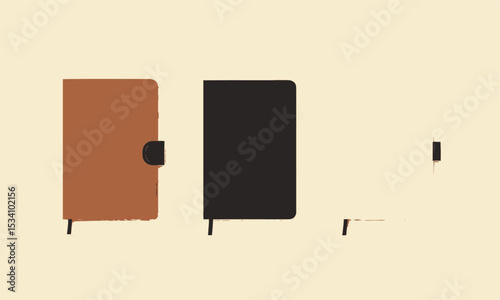 Minimalist Notebooks in Brown, Black, and Cream