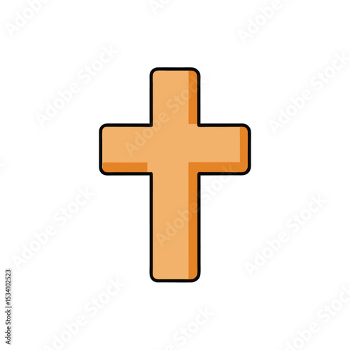 golden cross on white