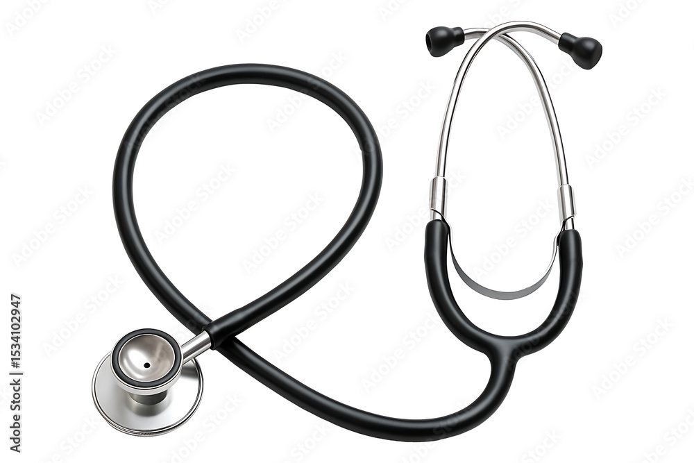 Black stethoscope isolated on transparent background Black stethoscope isolated on transparent background