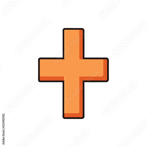 golden cross isolated on white