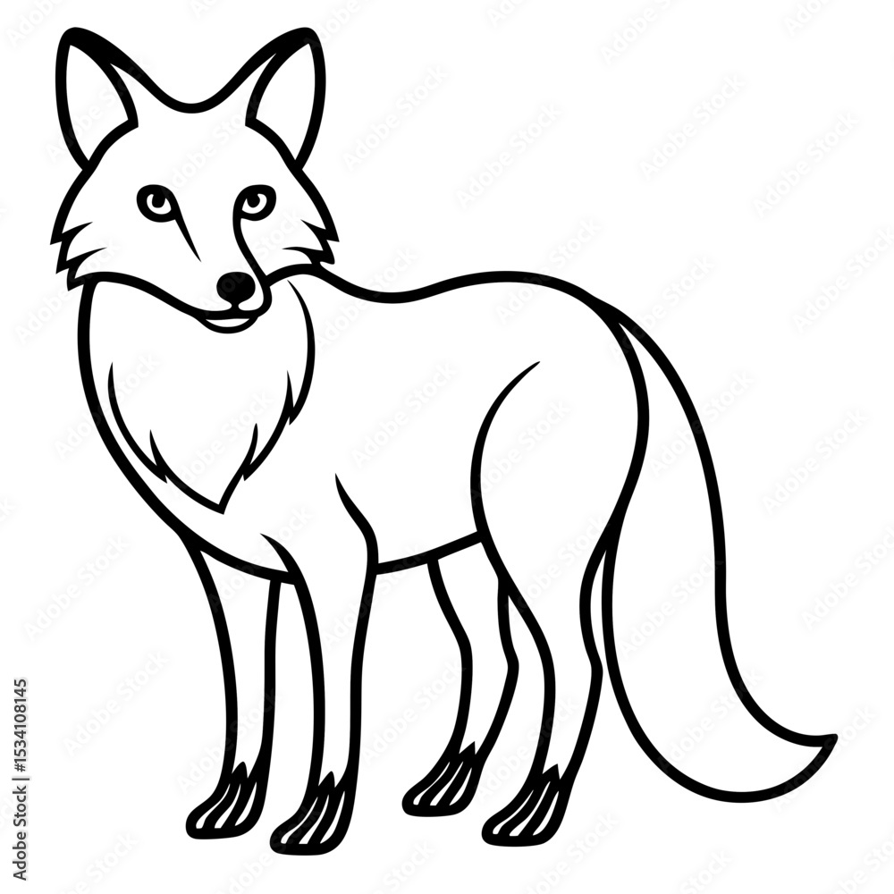 Fototapeta premium FoxForm line art vector