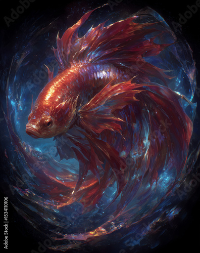 red fish in water
