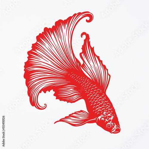 abstract red fish