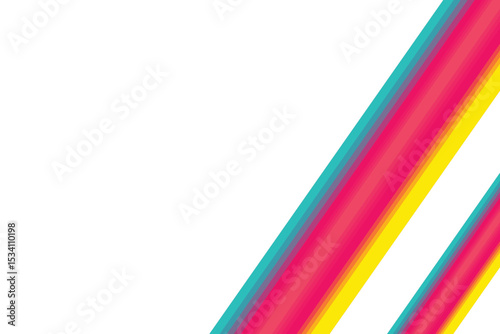 abstract ribbon curl in vibrant pink, yellow, and cyan gradient set against a clean white backdrop. Perfect for modern creative projects, digital branding, posters, and artistic layouts.