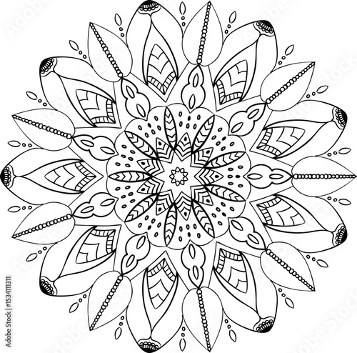 Hand Drawn Floral Mandala