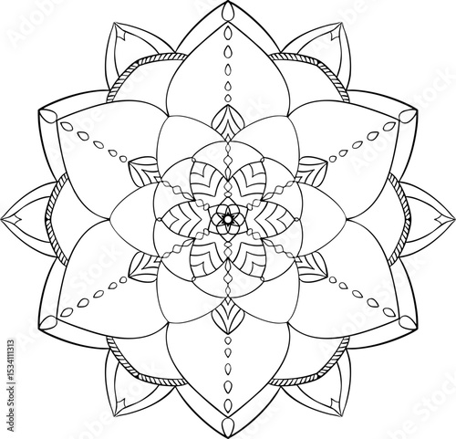 Blossom Mandala Shape Abstract Background
