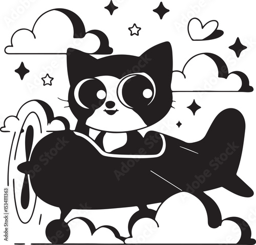 cat and mouse vector illustration