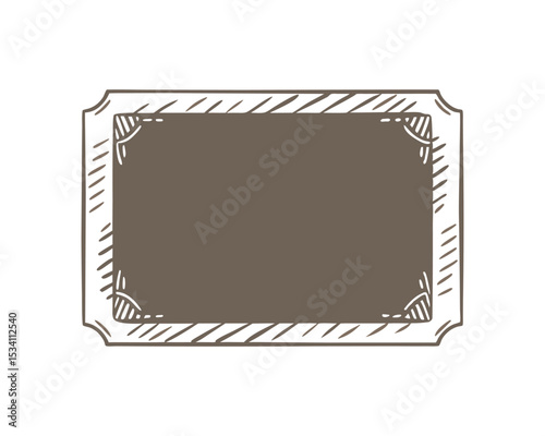 Hand-Drawn Vintage Brown Label Frame | Retro Sketch Style Border Design
