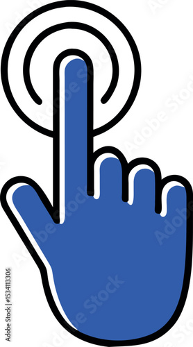 A Blue Hand Reaching Out And Touching An Icon