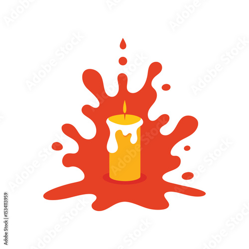 candle emerging from paint splash vector