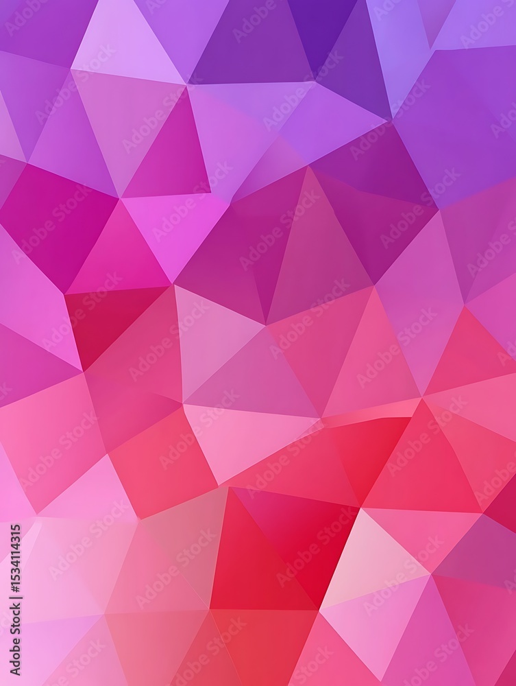 Obraz premium Abstract polygonal background with pink, purple, and red gradient tones