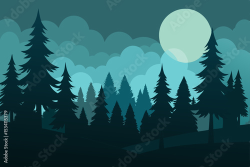 vector illustration of forest landscape