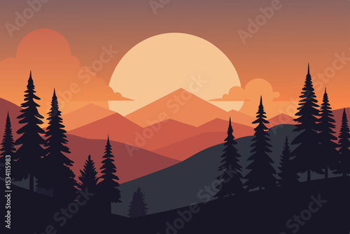 sunset in the mountains