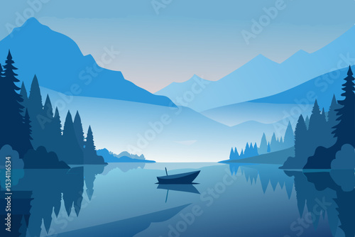 lake and mountains