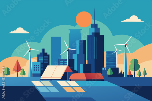 urban landscape with city