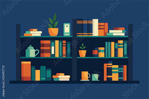 vector illustration of a library