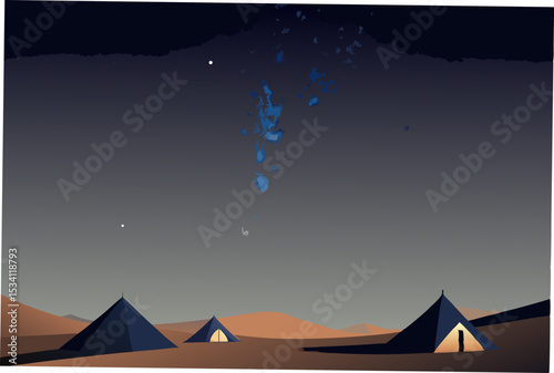 pyramids in the night