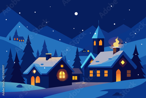 winter night landscape
