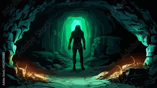 Scary cave with a humanlike shape
