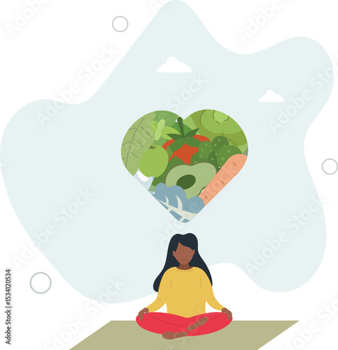 Gut health importance for stomach flora and digestion .Microorganism and bacteria balance in colon, bowel, belly. character life .