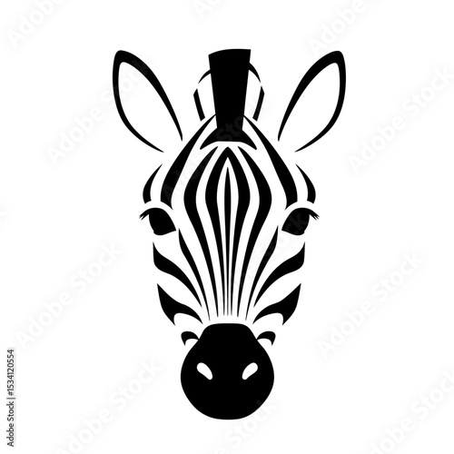 Simple vector illustration of a zebra's face
