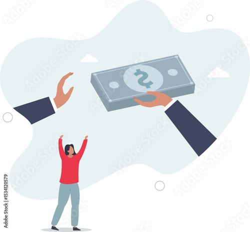 Stop Corruption, refusing to take bribery money concept. character life .