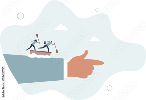 Team direction, business decision or leadership, guidance or strategy to achieve success, determination and inspiration concept. character life .