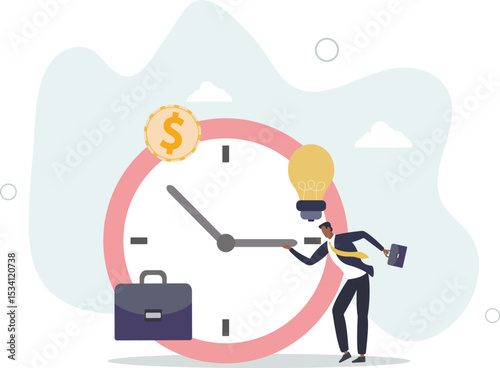 Turn back time to change or fix mistake, inevitable failure or urgency closed to deadline concept. character life .