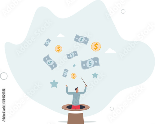 Get rich fast, make money or profit from investment,FED or central bank stimulation money, financial or wealth advisor concept. character life .