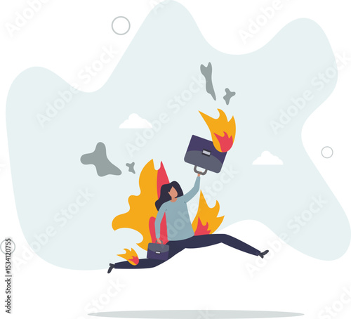 Business deadline, rush hour situation or in hurry to complete work concept. character life .