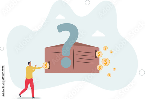 Investment earnings, money saving, growth stock market with high capital gain return or dividend concept. character life .