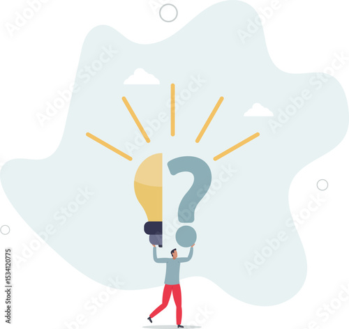 Business problem, idea, decision making and solution, job and career path concept. character life .