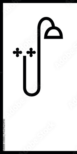 Illustration of shower stall icon vector illustration bathroom interior design for home or hotel minimalist style simple line art vector