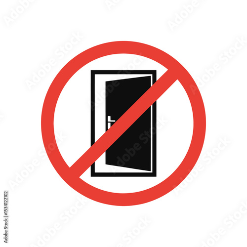 Do Not Enter Door Sign - Restricted Access Warning Symbol